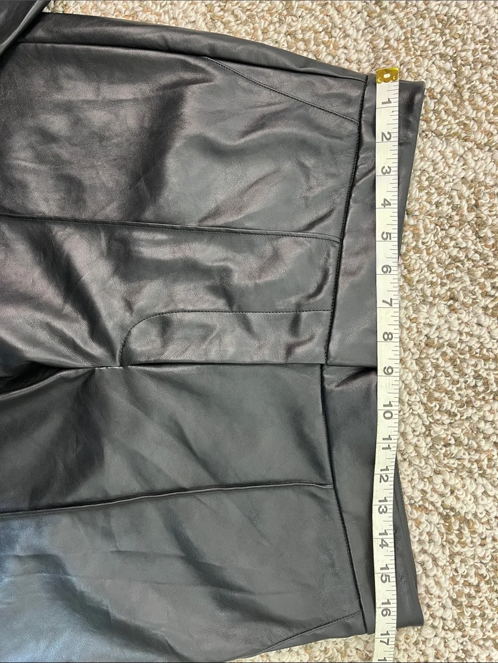 NINE WEST FAUX LEATHER MINERAL BLACK WIDE LEG PLEATED PANTS SZ 12 NWT